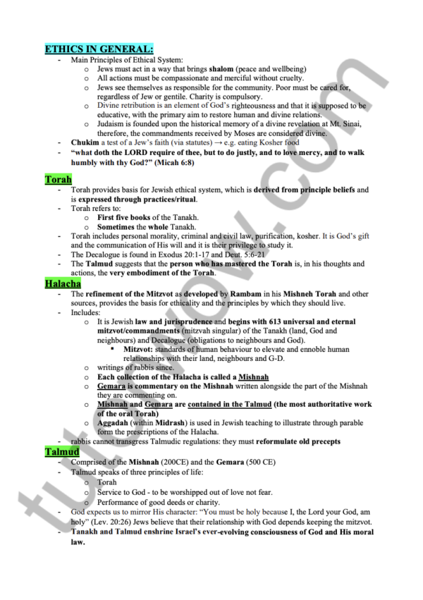 99 ATAR HSC Studies of Religion - Judaism